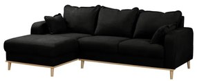 Čierna rohová pohovka (ľavý roh) Beata - Ropez