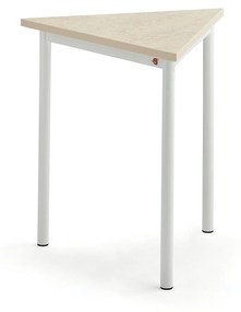 Stôl SONITUS TRIANGEL, 700x700x720 mm, linoleum - béžová, biela