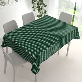 Biante Bavlnený obdĺžnikový obrus Sandra SA-350 Biele hviezdičky na tmavo zelenom 100x140 cm