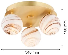 Argon 6290 - Stropné svietidlo FABIO 3xE14/7W/230V alabaster zlatá