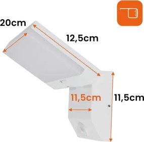 LED Vonkajšie nástenné svietidlo so senzorom LED/18W/230V IP44 biele