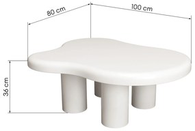 Kávový stolek Vercelli, 100 cm bílý