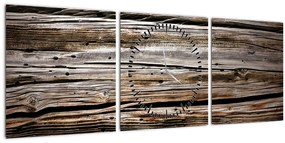 Obraz - sezónne drevo (s hodinami) (90x30 cm)