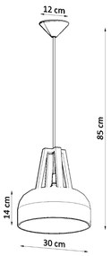 Sollux Lighting Závesné svietidlo CASCO biela/prírodné drevo