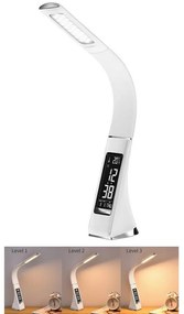 Brilagi - LED Stmievateľná stolná lampa s displejom PELLE LED/7W/230V biela BRI8949