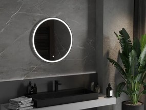 Mexen Gobi, LED okrúhle kúpeľňové zrkadlo s podsvietením 70 cm, 6000K, ochrana proti zahmlievaniu, 9801-070-070-611-00