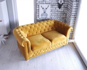 Sedačka Chesterfield vo farbe GOLD