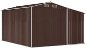 Záhradná kôlňa hnedá 277x365,5x179 cm pozinkovaná oceľ