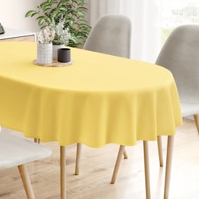 Goldea oválny obrus 100% bavlnené plátno - žltý 140 x 220 cm