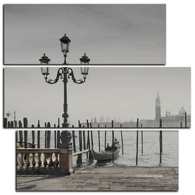 Obraz na plátne - Veľký kanál a gondoly v Benátkach - štvorec 3114QD (105x105 cm)