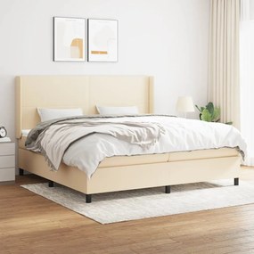 Boxspring posteľ s matracom krémová 200x200 cm látka 3131302