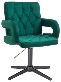 LuxuryForm DESIGN Stolička BOSTON VELUR na čiernom kríži - zelená