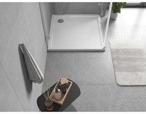 Mexen Flow Slim, štvorcová sprchová vanička 90 x 90 cm, biela lesklá, 46S109090