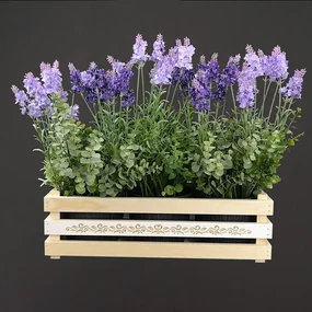 AMADEA Drevený obal s kvetináči s motívom čipky, 47x17x15cm Český výrobok