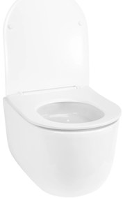 Rea Richard Tornado, závesná WC misa 490x360x325 mm + WC sedadlo z duroplastu, biela lesklá, REA-C4802