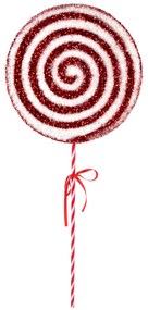 Vánoční ozdoba Santa Lila Lízátko 63 cm červeno-bílá