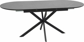 Jedálenský rozkladací stôl Gaston 140/180 cm keramika sivý mramor/čierny