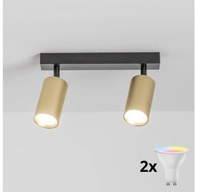 Brilagi - LED stmievateľné bodové svietidlo SELE GOLDEN 2xGU10/6,5W/230V čierna/zlatá