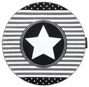 Koberec PETIT STAR HVIEZDA kruh sivý