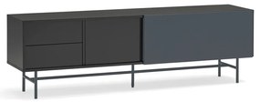 Čierno-antracitový TV stolík 180x56 cm Nube – Teulat