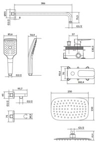 Cersanit S952-029 - Sprchová sada s podomietkovou batériou LARGA chróm lesk