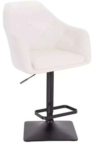 LuxuryForm DESIGN Barová stolička ANDORA na čiernej hranatej podstave - biela