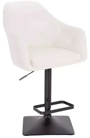 LuxuryForm DESIGN Barová stolička ANDORA na čiernej hranatej podstave - biela