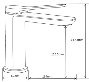 Mexen Largo, umývadlová batéria, čierna matná, 73700-70