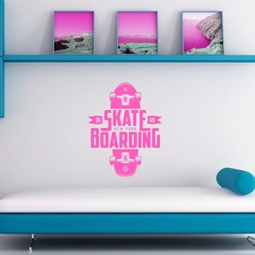 Veselá Stena Samolepka na stenu na stenu Skateboarding Farba: černá