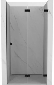Mexen, Mexen Lunar-F pravé skladacie sprchové dvere 60 cm, priehľadné, čierne - 836-060-000-70-00-P