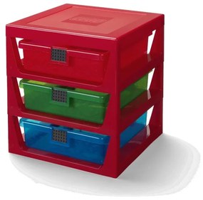 Červený organizér s 3 zásuvkami LEGO® Storage