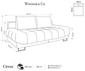 Zelená trojmiestna rozkladacia pohovka Windsor &amp; Co Sofas Cumulus