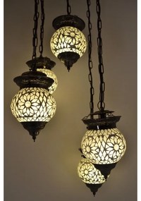 Mozaikový luster orientálny 5 tienidiel Globe CRYSTAL Ø35*75