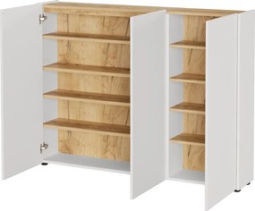 Krémovobiela skrinka v dekore duba 138x105x25 cm Libbiano – Germania