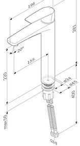 Umývadlová batéria AM.PM Gem FGA92200 vysoká s odtokovým ventilom, chróm