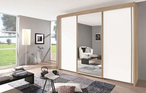 Šatníková skriňa Imperial, 250 cm, dub sonoma/biela