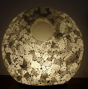 Stolná  lampa sivá , DONAT XXL, ručná práca, 43 cm