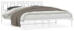 Kovový rám postele s čelom biely 183x213 cm 374295