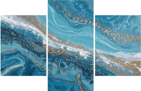 Obraz - Bledomodrý mramor so zlatom I. (90x60 cm)