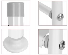 VERK GROUP Kúpeľňový regál nad práčku s 3 policami, biely, 153 x 65 x 25 cm