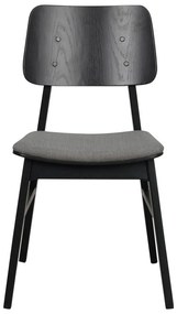 Čierna jedálenská stolička s tmavosivým sedákom Rowico Nagano