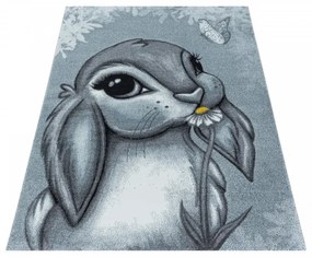 Detský koberec Funny zajačik, modrý