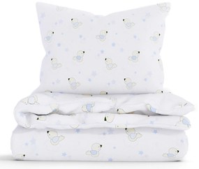 Bavlnené obliečky Renforcé  do postieľky – Vtáčiky modré