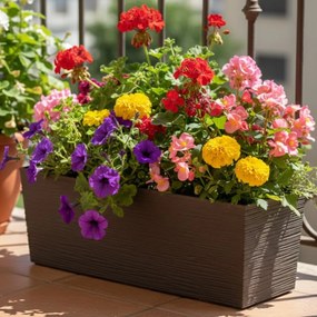 Plastový květináč Bouquet Riflo 56x19 cm mokka