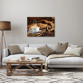 Sklenený obraz - Šálka kávy (70x50 cm)