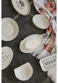 Biela porcelánová okrúhla miska na mydlo - Ø 14*5 cm