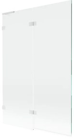 Mexen Lunar L, 2-krídlová vaňová zástena ľavá 120 x 150 cm, 8mm číre sklo, biely profil, 897L-120-100-20-00-L
