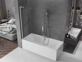 Mexen Velar L, 2-krídlová posuvná vaňová zástena 120 x 150 cm, 8mm číre sklo, chrómový profil, 896-120-003-01-01