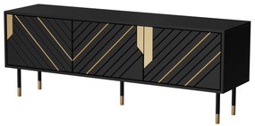 Cama TV stolík Mountain 150 - čierna / zlatá