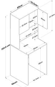 Skriňa nad práčku Karin White and Walnut